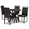 Baxton Studio Elira Dark Brown Upholstered and Dark Brown Wood 5-Piece Dining Set 169-8030-10902 - alternate 1